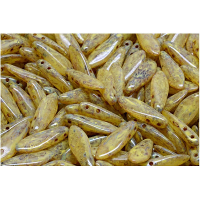 Czech glass two-hole dagger beads 5x16 mm 00030-86800-33303