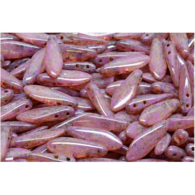 Czech glass two-hole dagger beads 5x16 mm 00030-86800-33306