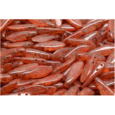 Czech glass two-hole dagger beads 5x16 mm 00030-86800-33307
