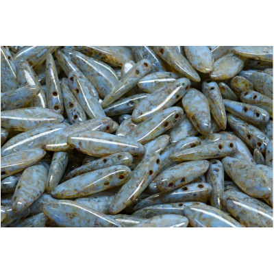 Czech glass two-hole dagger beads 5x16 mm 00030-86800-33308