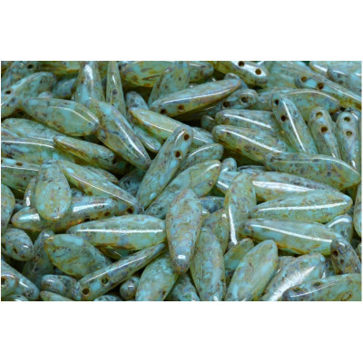 Czech glass two-hole dagger beads 5x16 mm 00030-86800-33309