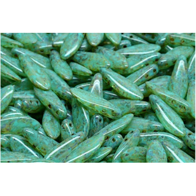 Czech glass two-hole dagger beads 5x16 mm 00030-86800-33310