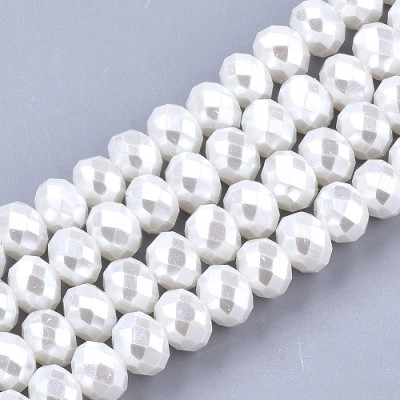 Faceted rondelle glass beads 1788 (8x6 mm)