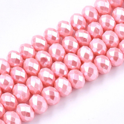 Faceted rondelle glass beads 1789 (8x6 mm)