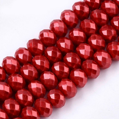 Faceted rondelle glass beads 1791 (8x6 mm)