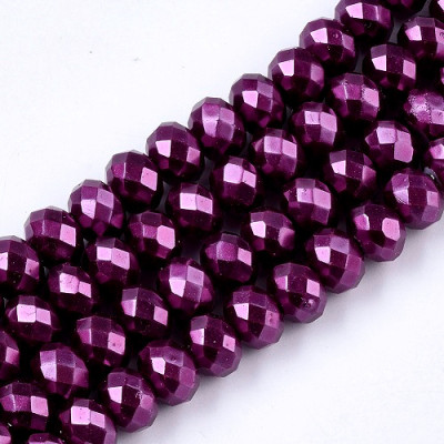Faceted rondelle glass beads 1792 (8x6 mm)