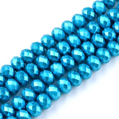 Faceted rondelle glass beads 1793 (8x6 mm)