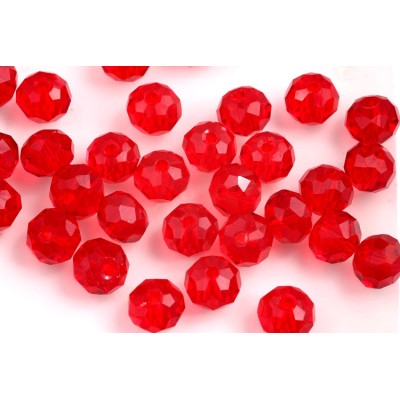 Faceted rondelle glass beads 2095 (8x6 mm)