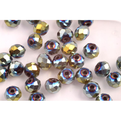 Faceted rondelle glass beads 2097 (8x6 mm)