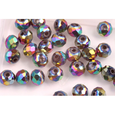 Faceted rondelle glass beads 2099 (8x6 mm)