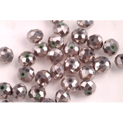 Faceted rondelle glass beads 2101 (8x6 mm)