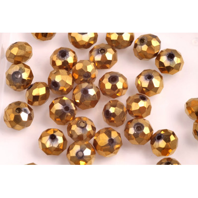Faceted rondelle glass beads 2102 (8x6 mm)