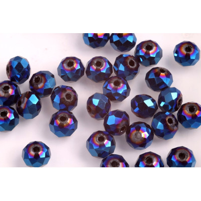 Faceted rondelle glass beads 2103 (8x6 mm)