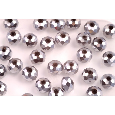 Faceted rondelle glass beads 2107 (8x6 mm)