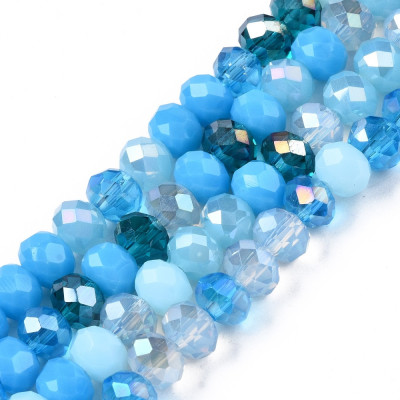 Faceted rondelle glass beads 3927 (6x5 mm)