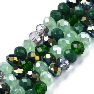 Faceted rondelle glass beads 3928 (6x5 mm)