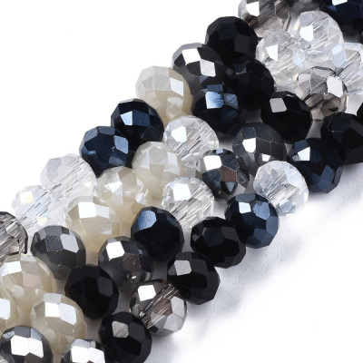 Faceted rondelle glass beads 3929 (6x5 mm)