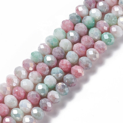 Faceted rondelle glass beads 3931 (8x6 mm)