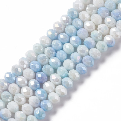 Faceted rondelle glass beads 3932 (8x6 mm)