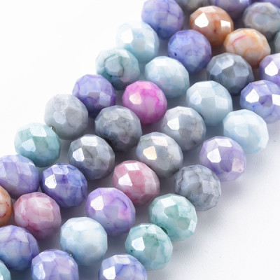 Faceted rondelle glass beads 517 (10x8 mm)