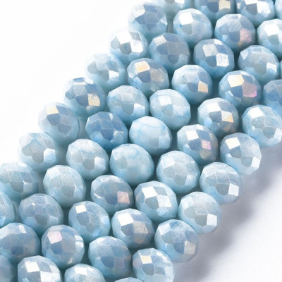Faceted rondelle glass beads 518 (10x8 mm)