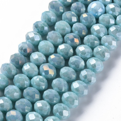 Faceted rondelle glass beads 519 (10x8 mm)