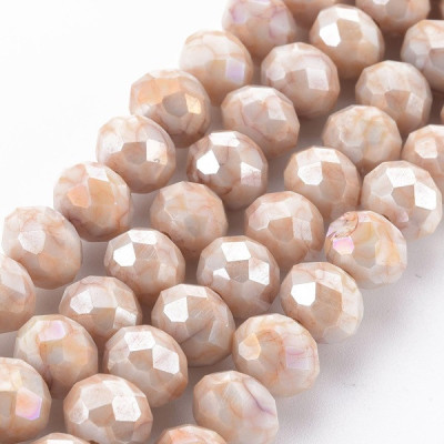 Faceted rondelle glass beads 521 (10x8 mm)