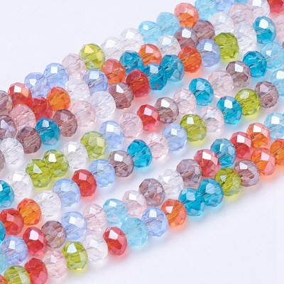 Faceted rondelle glass beads 5542 (3x2 mm)