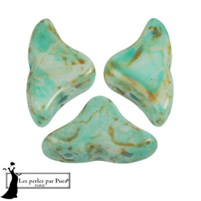 Hélios par Puca 6x10mm White Stony Emerald 33310 | Glass Beads