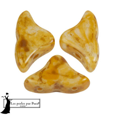 Hélios® par Puca® White Stony Orange 02010/8680/33302 | 2-Hole Beads