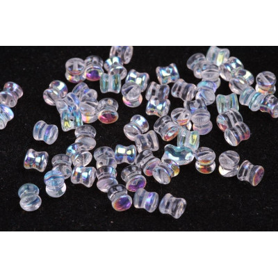 Preciosa Pellet Beads 4x6mm Crystal AB 00030/28701 | Czech Glass