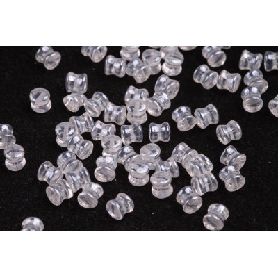 Preciosa Pellet Beads 4x6mm Crystal White Luster 00030 | Czech Glass