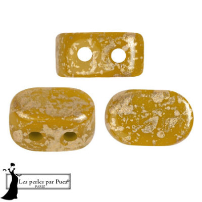 Lipsi par Puca Czech Glass Beads Yellow Amber Splash 94401