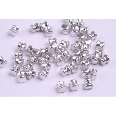 Preciosa Pellet Beads 4x6mm Crystal Full Labrador 27000 | Silver