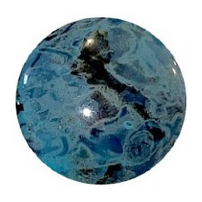 Cabochon par Puca® 25mm Black Stony Blue Green 23980 | Czech Glass