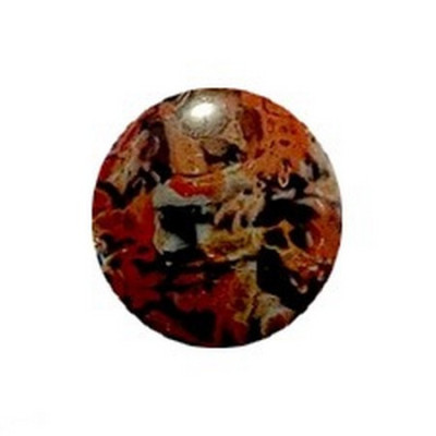 Czech Cabochon par Puca 18mm Black Stony Red 23980 | Glass Beads