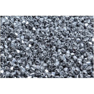 Silver Chrome Bicone Beads 4x4mm 00030-27000 | Rutkovsky