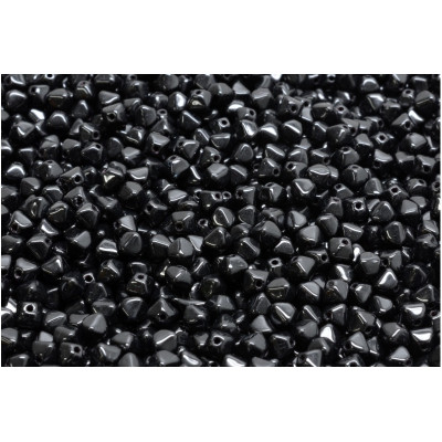 Bicone Beads Jet Black 23980 4x4mm | Rutkovsky Glass