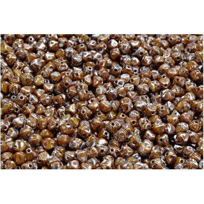 Brown Picasso Bicone Beads 4x4mm 13010-43400 | Rutkovsky
