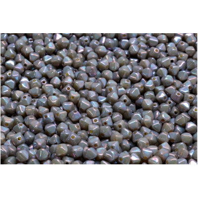 Bicone Beads 4x4mm Grey Iridescent 13010-15001 | Rutkovsky