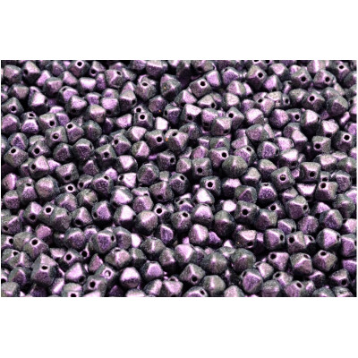 Czech Bicone Beads 4x4mm Metallic Violet 23980-79305