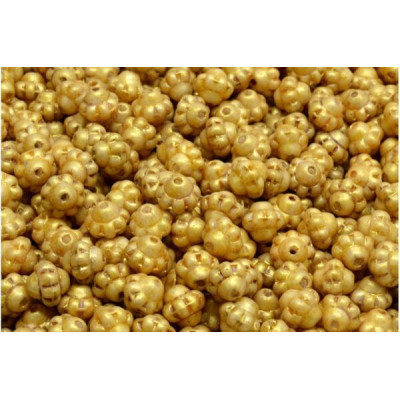 Gold Spinner Beads 6x6mm 02010-65322 | Rutkovsky Glass