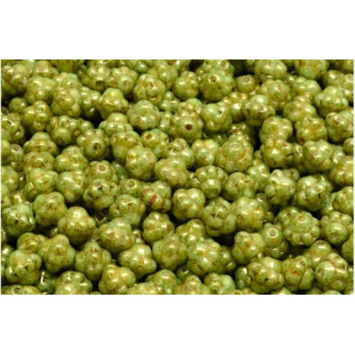 Spinner Beads Green Picasso 02010-65326 6x6mm | Rutkovsky