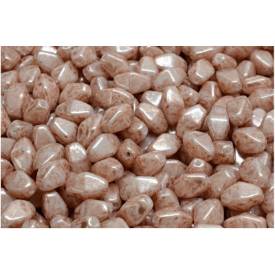 Czech Glass Long Bicone Beads Beige 02020-34303 8x6mm