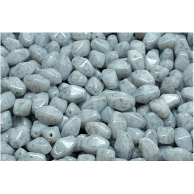 Grey Marbled Long Bicone Beads 8x6mm 02020-34311 | Rutkovsky