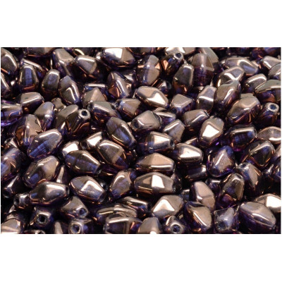 Long Bicone Beads 8x6mm Purple Metallic R0239-15726 | Rutkovsky