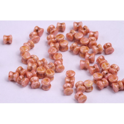 Preciosa Pellet Beads Picasso Pink 02010/65307 | Czech Glass