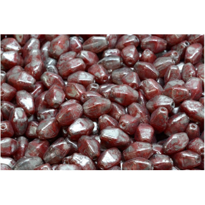 Long Bicone Beads 8x6mm Wine Silver 86790 | Rutkovsky