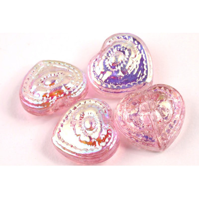 Heart Beads no. 5922 - Aurora Rosé Luster