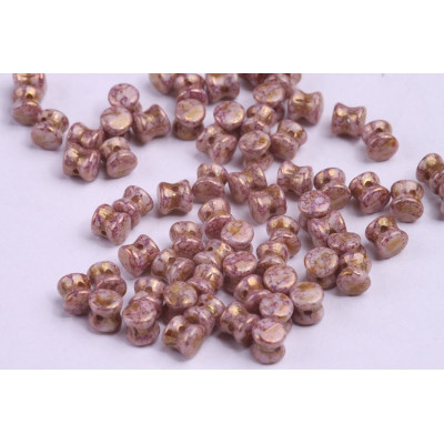 Preciosa Pellet Beads 4x6mm Mauve Travertine 86805 | Czech Glass